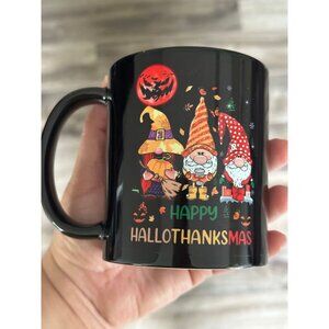 Funny Halloween Thanksgiving Christmas Mug – Happy HalloThanksmas 12oz Fall Holi